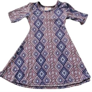 Lularoe Purple Geometric Adeline Dress NWOT